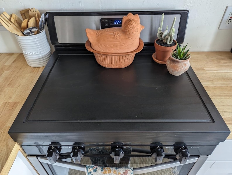 Wooden Stove Cover/noodle Board/black Stained/gas Stove Etsy