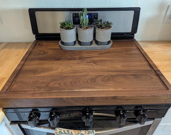 Black Walnut Stove Top Cover | Solid Wood Noodle Board and Tray | Black Walnut Stove Cover | Cutting Board for Stove