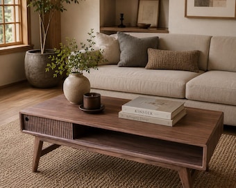 Vintage Coffee Table | Walnut Coffee Table | Mid Century Coffee Table | Coffee Table With Storage