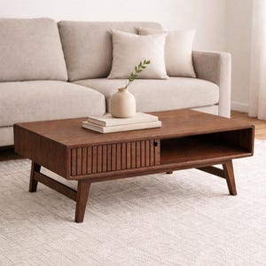 Vintage Coffee Table | Walnut Coffee Table | Mid Century Coffee Table | Coffee Table With Storage