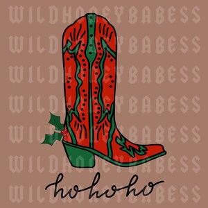 Christmas Cowboy Boot Png, Cowboy Christmas Png, Cowboy Boot Png