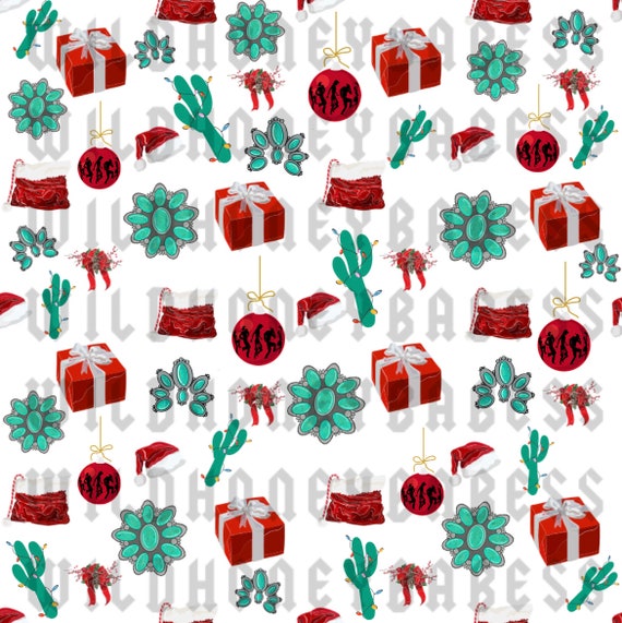 Western Christmas Seamless Png Western Christmas Png Cowboy - Etsy