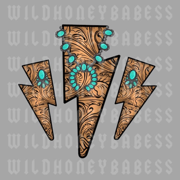 Tooled Leather Lightning Bolts Png, Bolt Png, Lightning Bolt Png, Leather Png, Tooled Leather Png, Squash Blossom Png, Cowgirl Turquoise Png