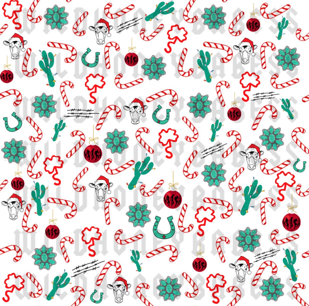 Western Christmas Seamless Png Western Christmas Png Cowboy - Etsy