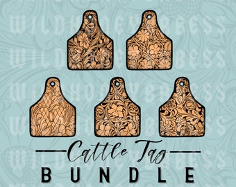 Tooled Leather Cattle Tag Png BUNDLE, Tooled Leather Ear Tag Png, Tooled Leather Png, Cattle Tag Png, Ear Tag Png, Western Png, Png Bundle