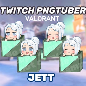 Jett Valorant, Jett Valorant Twitch PNGtuber, Jett Valorant PFP, Jett Valorant streamer PNGTuber Vtuber, Jett Radianite Box Emote Streamer