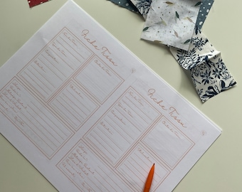 Foglio scaricabile della Libreria tessuti - organizzazione dei tessuti