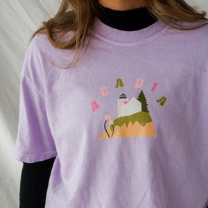 Acadia National Park Unisex Comfort Colors T-Shirt, Hiking Shirt, Gift for Hikers & Granola Girls, Maine Camping Shirt, Vintage Style