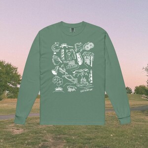 North Carolina State Natur Langarm Unisex Komfort Farben T-Shirt, Wandershirt, Geschenk für Wanderer und Granola Girls, Camping Shirt