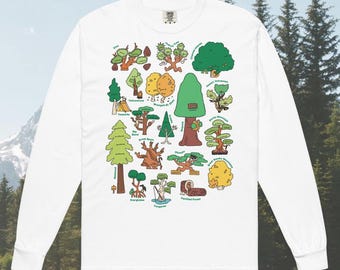 National Park Native Trees Graphic Tee: Comfort Colors Long Sleeve