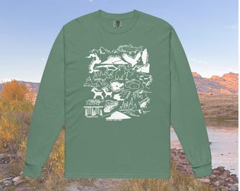 Idaho Nature Long-Sleeve T-Shirt: Comfort Colors Hiking Souvenir
