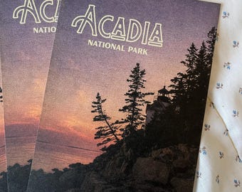 Acadia National Park Maine Vintage Inspired Postcards