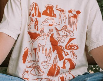 ユタ州自然チェックリストTシャツ：5つの国立公園のお土産