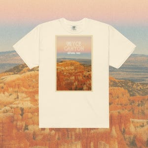 Camiseta unissex vintage com cartão postal do Parque Nacional Bryce Canyon, cores confortáveis, granola para menina, guarda florestal de Utah, presente para garota que gosta de trilhar ao ar livre