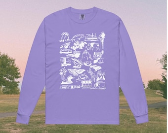 ミネソタネイチャーロングスリーブTシャツ：コンフォートカラーハイキングシャツ