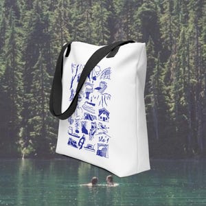 Bolsa de mano con motivos naturales del estado de Nueva York, regalo para amantes de los parques nacionales, bolsa de la compra reutilizable