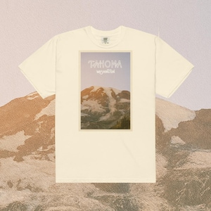 Camiseta unissex Tahoma Washington Vintage Postcard, cores confortáveis, Granola Girl, Washington Park Ranger, camiseta Mt Rainier Seattle