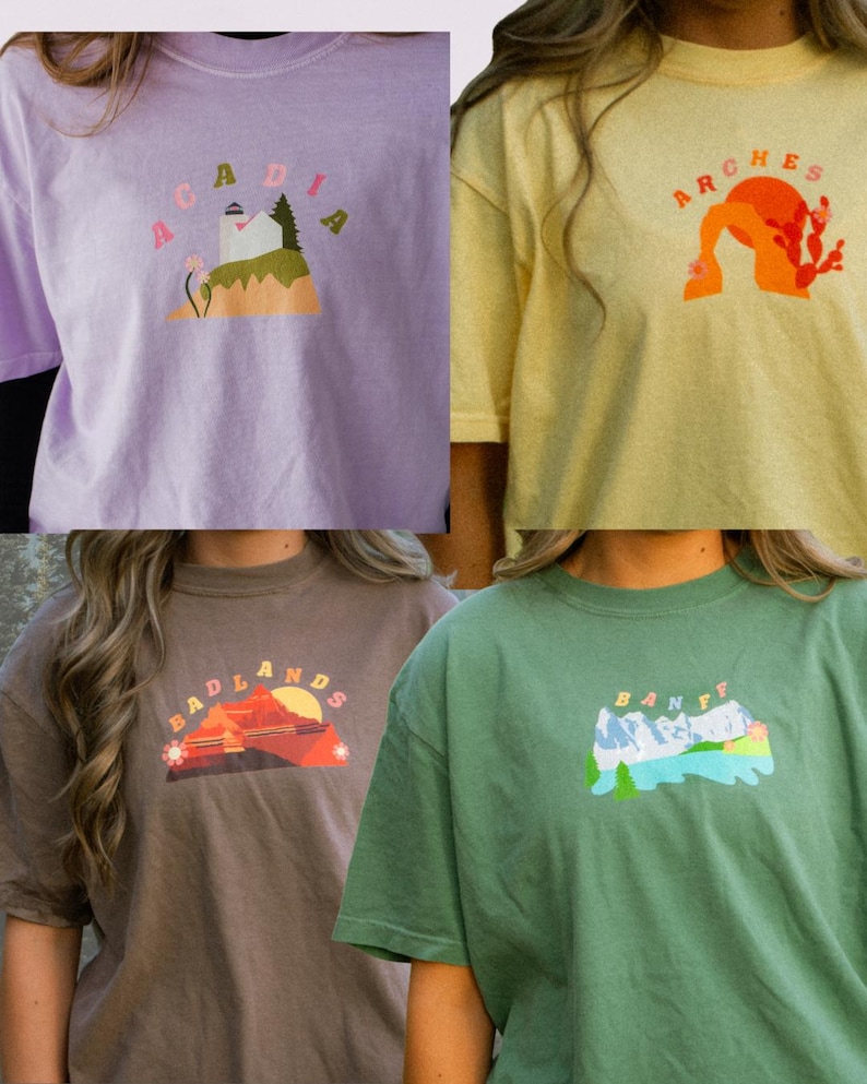 Retro National Park Graphic Tee: Vintage Style Hiking & Camping Gift image 2