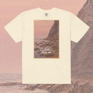Camiseta unissex vintage com cartão postal do Parque Nacional de Washington, cores confortáveis, garota granola, guarda florestal do Parque Washington, Monte Rainier, Olimpíadas
