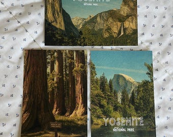 Yosemite National Park Postcards, Vintage Half Dome, Tunnel View, Mariposa Grove Photography (4x6)