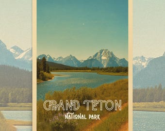 Grand Teton National Park Poster: Vintage-Style Travel Art