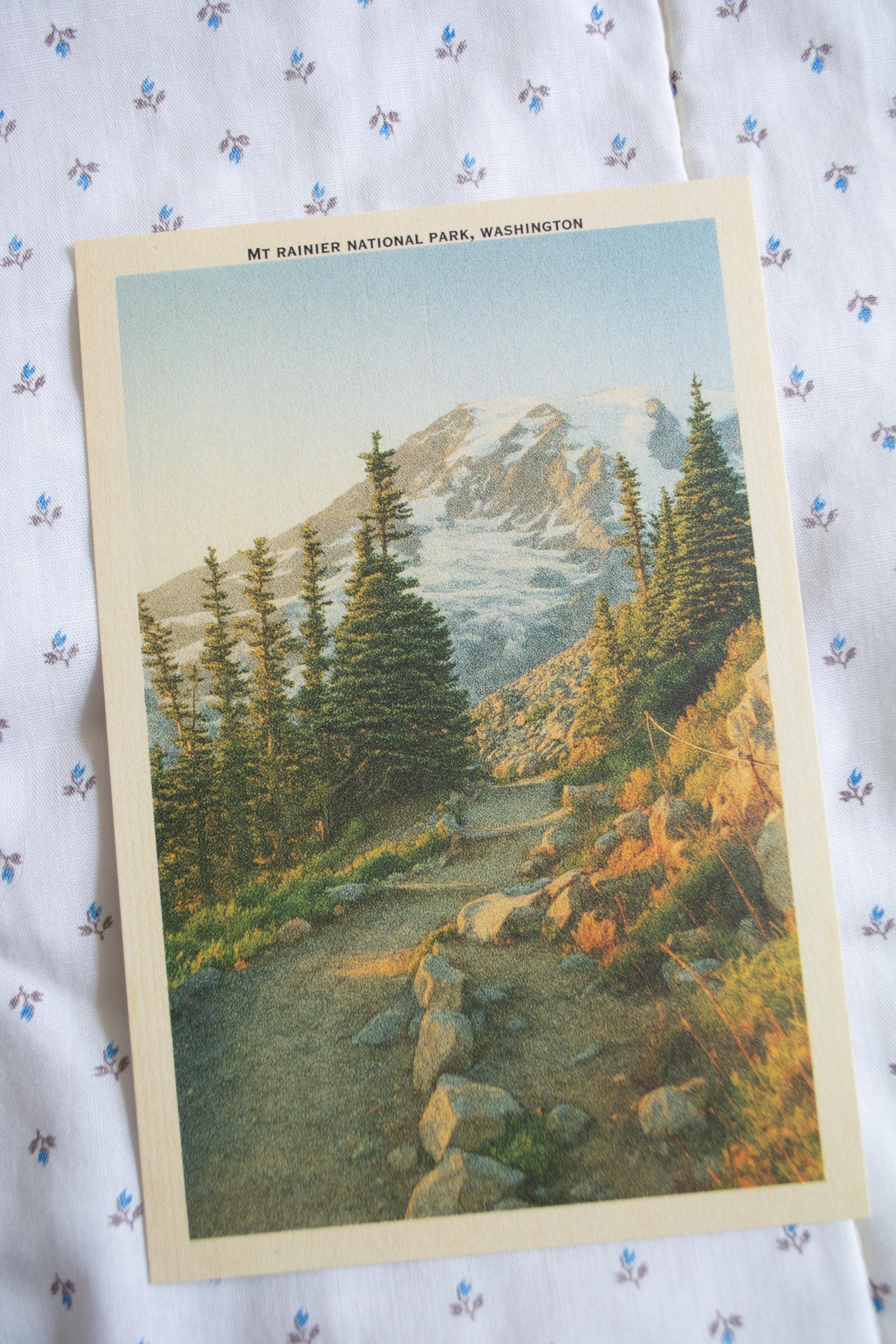 Mt Rainier National Park Vintage Inspired Film 4x6 Postcard, Washington National Parks Lover, Granola Girl, Vintage Postcard