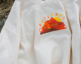 Badlands National Park Sweatshirt: Retro Komfort Farben Stil