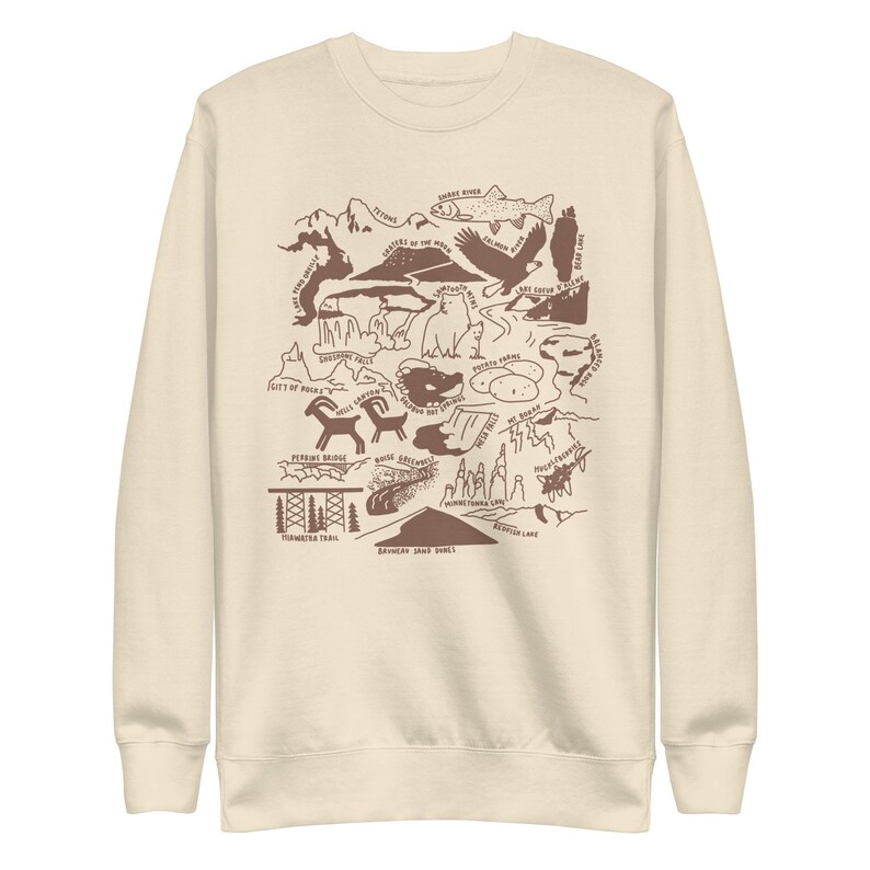 Idaho State Nature Long-Sleeve Unisex Sweatshirt, Hiking Sweater, Gift for Hikers and Granola Girls, Camping Sweater