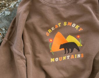 Tolles Smoky Mountains Bär Sweatshirt, Retro Nationalpark Geschenk