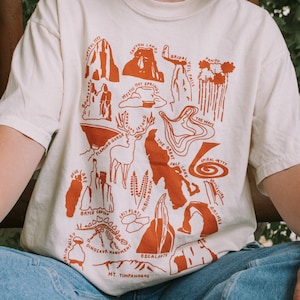 Utah Nature Checklist Souvenir T-Shirt Unisex Comfort Colors, Granola Girl Gift, Nature Lover, National Parks, Hiker Shirt