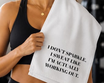 Zabawny ręcznik do ćwiczeń dla kobiet, ręcznik do ćwiczeń „Nie błyszczę się, pocę się”, prezent fitness dla niej, ręcznik do ćwiczeń dla dziewczyn na siłowni