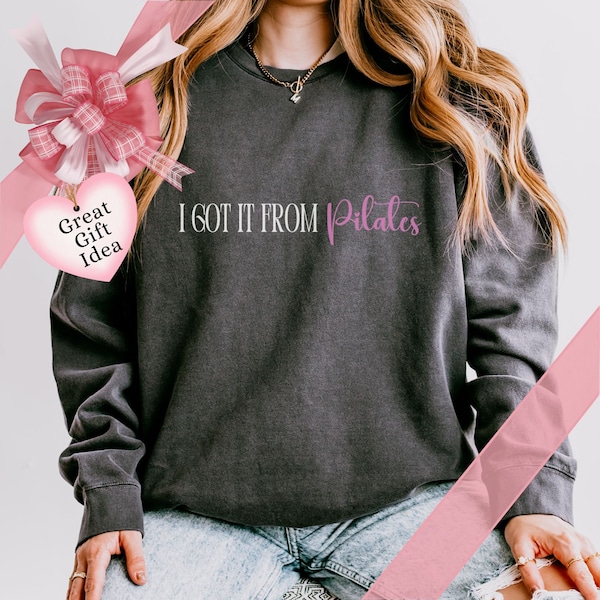 Pilates sweatshirt gift for her, Long sleeve shirt for mother or wife, Quality fitness clothes for moms wardrobe, Contrology workout top