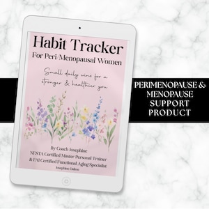 PeriMenopause Symptom Tracker & Habits Journal PDF Download. Menopause journal. Perimenopause support book