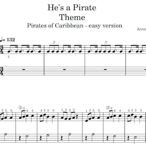 Pirates of Caribbean - Easy piano sheet music