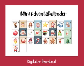 Gnome Advent calendar in mini format for self-printing, PDF, Gnome door decoration