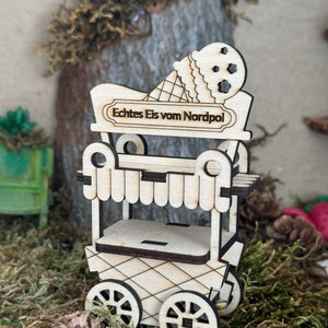 DIY Bauset Miniatur Eiswagen für den Wichtel, die Wichteltür und das Puppenhaus Bild 1