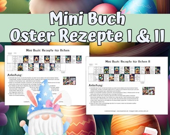 Miniatur Buch Oster Rezepte I und II für den Wichtel, Deko Zubehör für den Wichtel, die Wichtel Frühling und Ostern, PDF Download