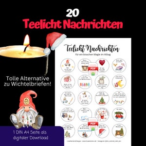 Mensajes candelitas de Papá Noel Secreto, 20 mensajes mágicos para manualidades, archivo PDF, Cartas de Papá Noel Secreto en candelita