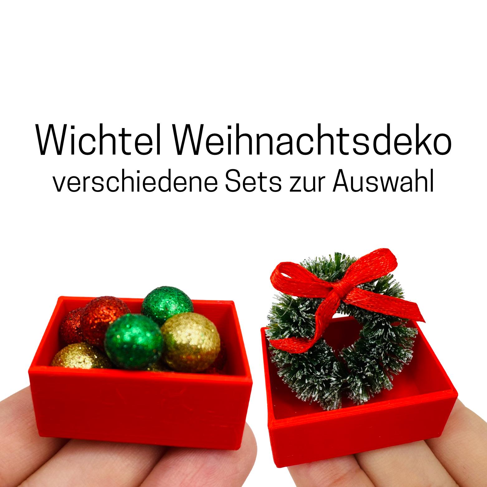 Miniatur-Weihnachtskranz Für Puppenhaus – Grünes Band, Türdeko Im Maßstab 1:12