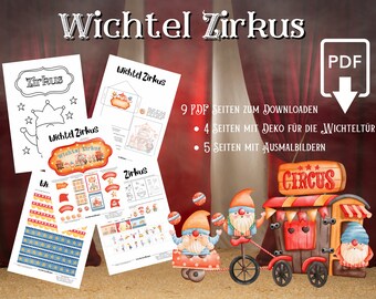 Gnome circus templates to print - digital download in PDF format for your gnome door