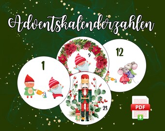 Advent calendar numbers to print out for your homemade Advent calendar