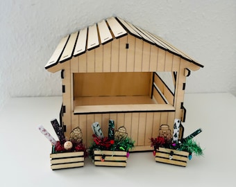 Kit Wichtel Christmas market stand, stand for the Wichteltür Christmas market to assemble yourself from wood