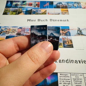 5 libri in miniatura per lo gnomo, Norvegia, Svezia, Danimarca, Islanda, Scandinavia da stampare per il viaggio dello gnomo nel mondo