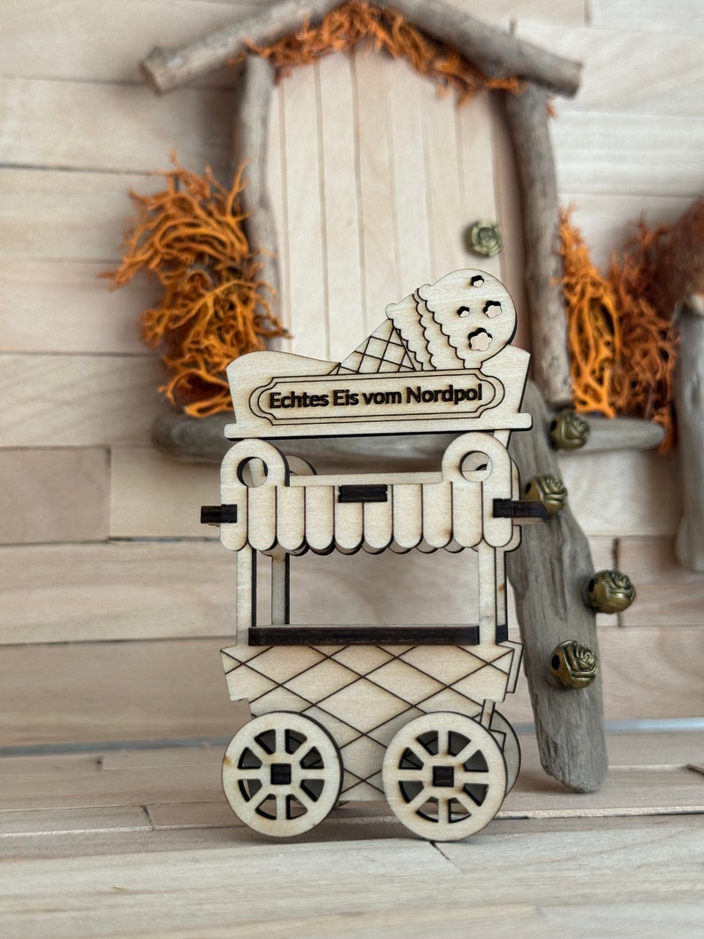 DIY Bauset Miniatur Eiswagen für den Wichtel, die Wichteltür und das Puppenhaus Bild 5