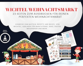 Wichtel Miniatur Weihnachtsmarkt - Vorlagen für die Wichteltür