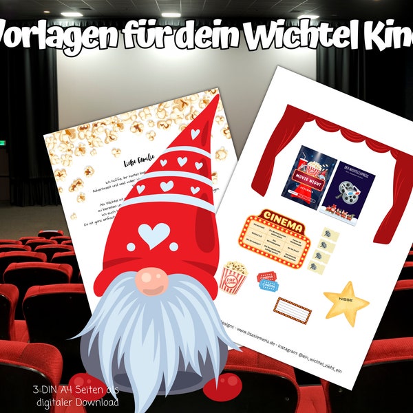 Wichtel Kino templates to print yourself - decoration, Wichtel letter and stationery for the Wichtel door