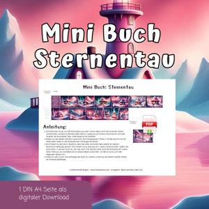 Miniature picture book for the gnome and the gnome door, Star Dew, Girl template for printing, PDF