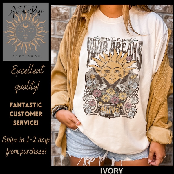 Sun T-Shirt Sunflower Shirt Beach Tee Comfort Color T-shirt Retro Shirt Boho Tee Hippie t-shirt Oversized Tee Vacation Tee Vintage t shirt