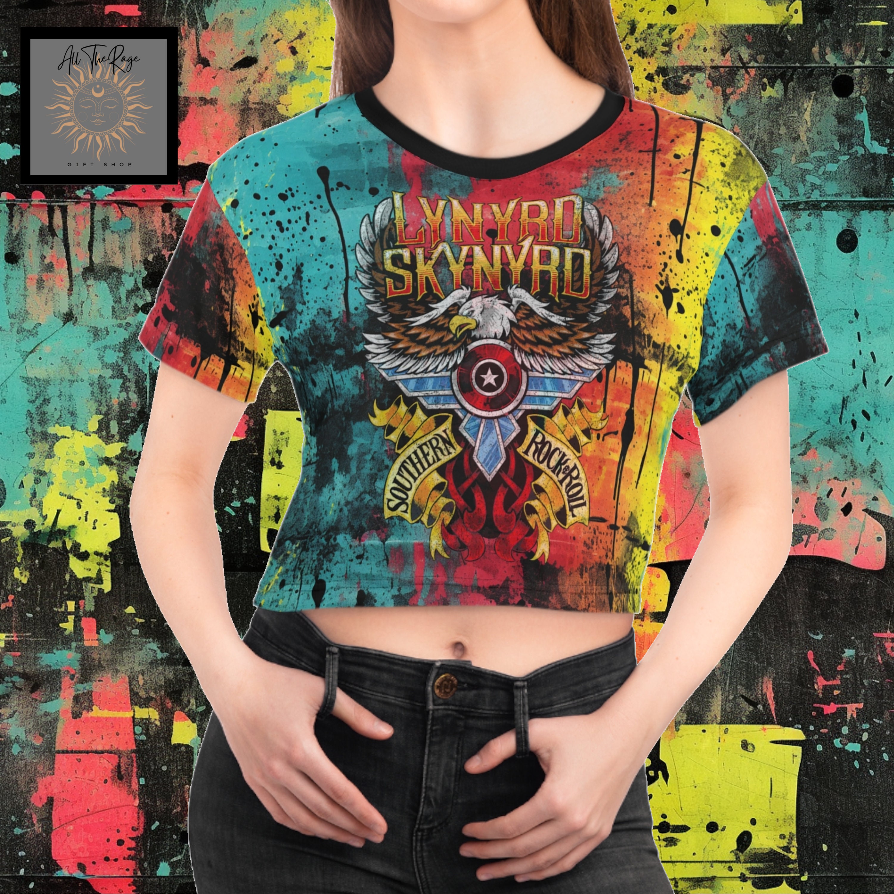 Neon crop top 80s sale