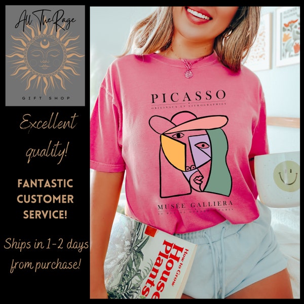 Women's Shirts Trendy Gifts For Her Picasso Shirts For Women Trendy Vintage Tee Modern Art Graphic t shirt Picasso Art Print Tee